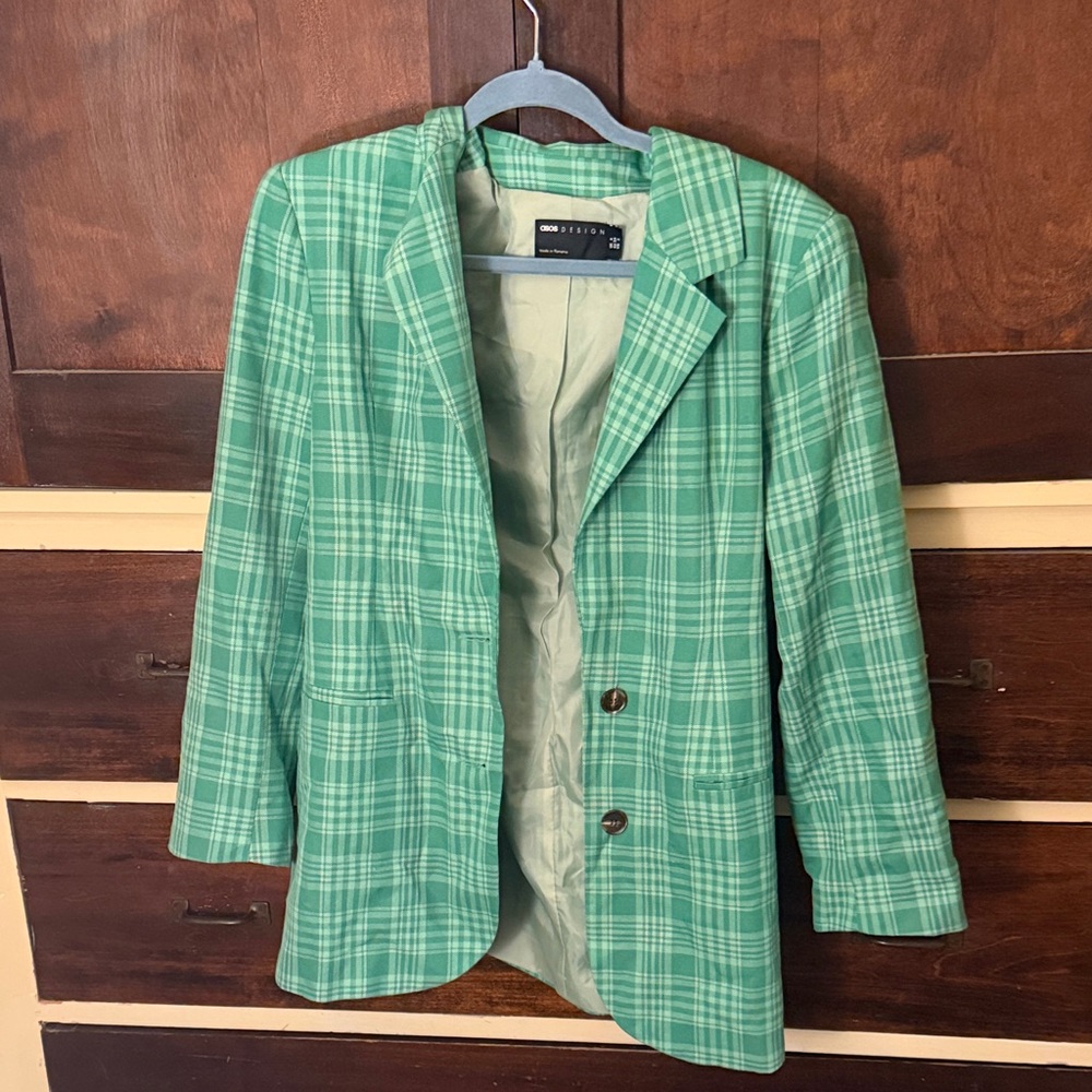 ASOS Green Plaid Blazer